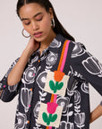 Sofie Shirt - B/W Abstract Floral