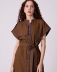 Treven  Dress - Olive Brown