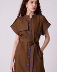 Treven  Dress - Olive Brown