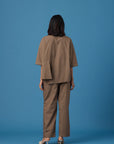 Madison Applique Shirt In Earth Brown