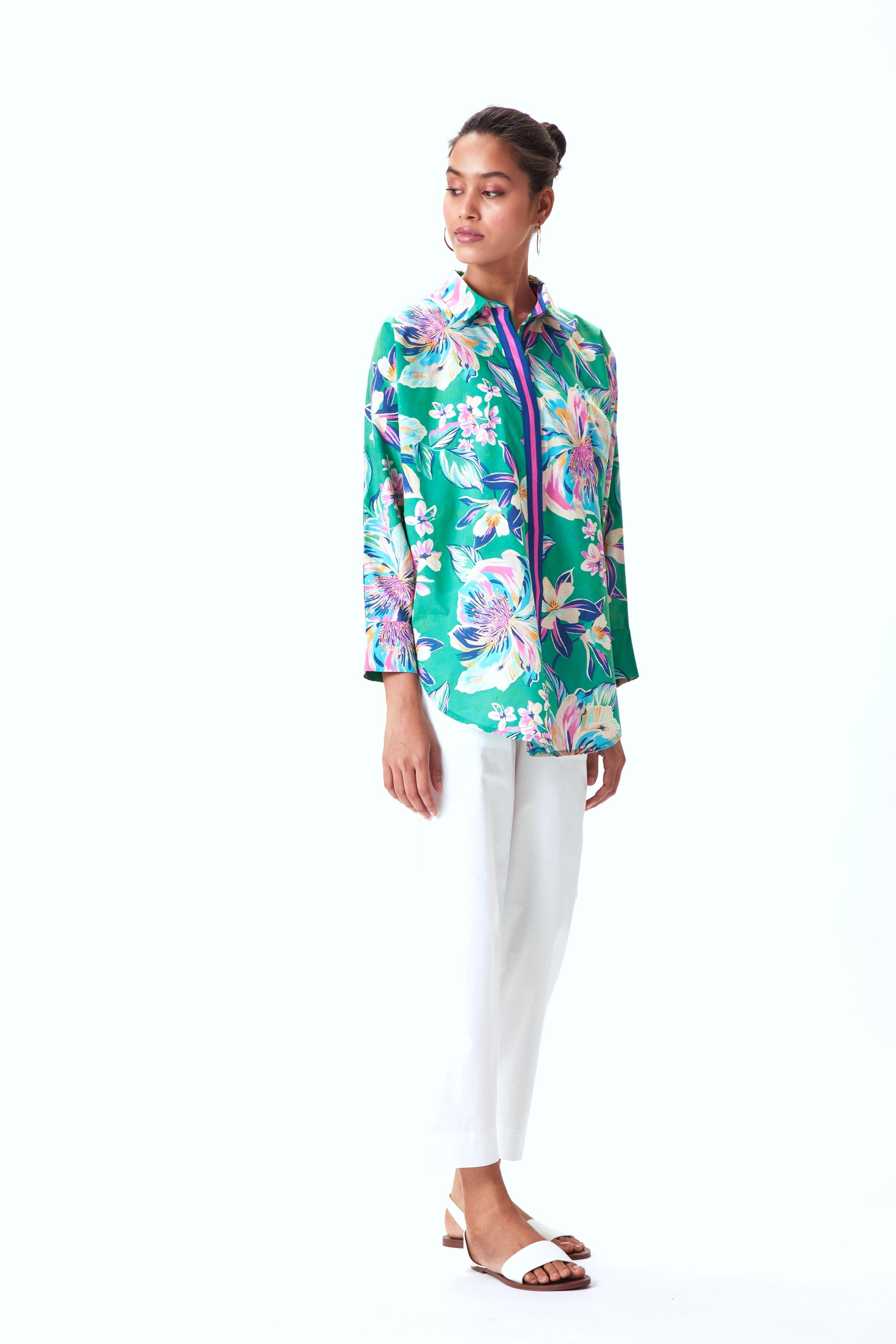 Lexy Shirt - Green Floral