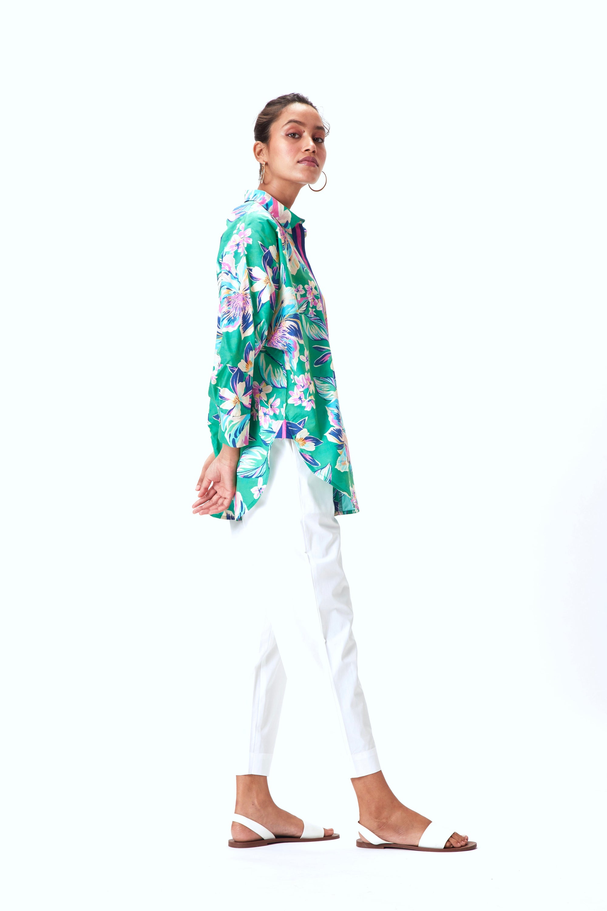 Lexy Shirt - Green Floral