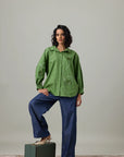 Gemma Applique Shirt In Moss Green