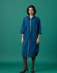 Zenia Applique Dress In Teal