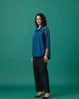 Jules Applique Shirt In Teal