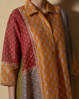 Print-Blocked Kurta Set