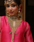 Ahista Pink Pheran Short Kurta Set
