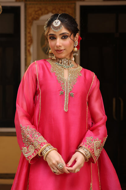 Ahista Pink Pheran Short Kurta Set