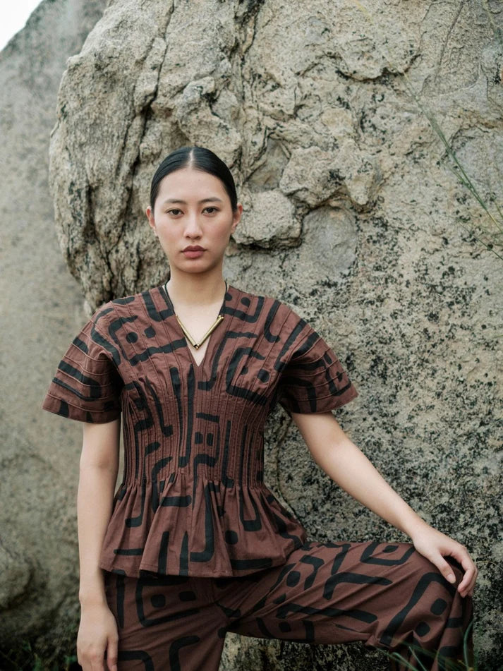 Mekness Kimono Top-Brown