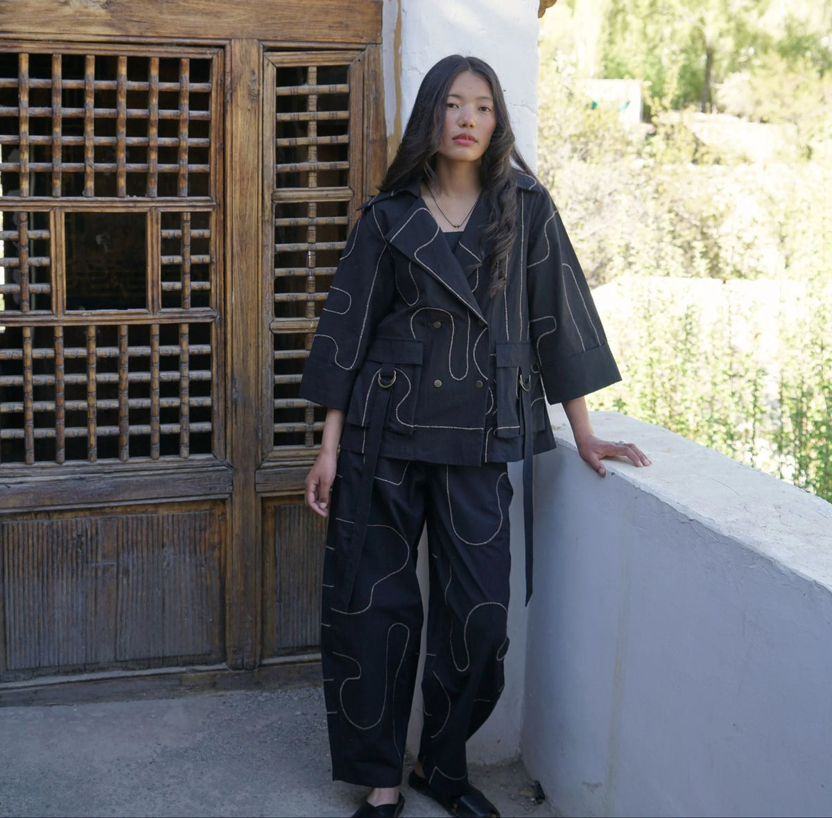 Hemis Double-Breasted Jacket – Noir