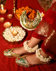 Abhilasha Jutti and Ishani Handbag Combo Green