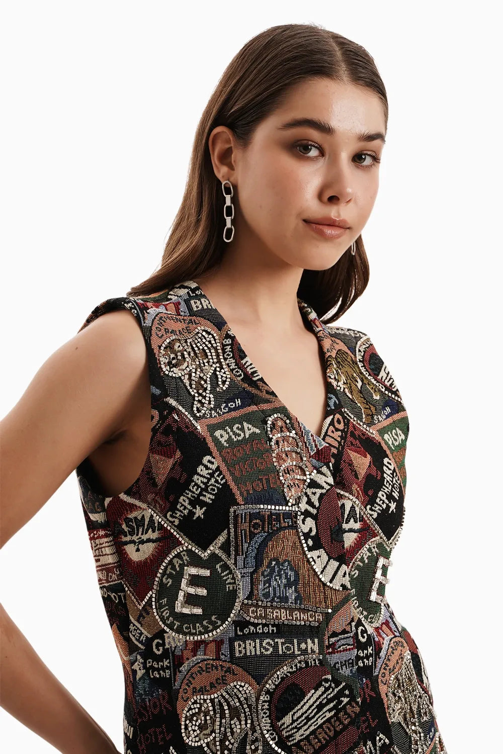 Stamp Jacquard Dress
