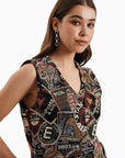 Stamp Jacquard Dress