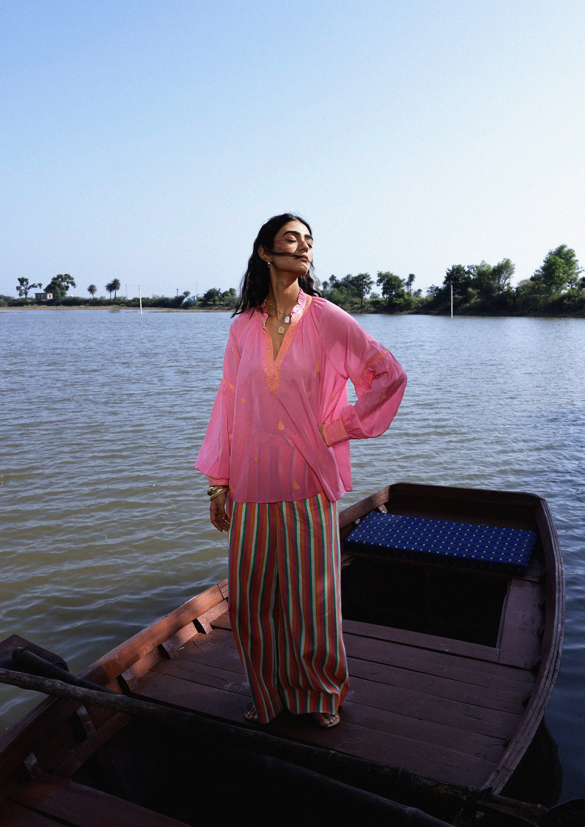 Amer Pants In Multicolour Stripes