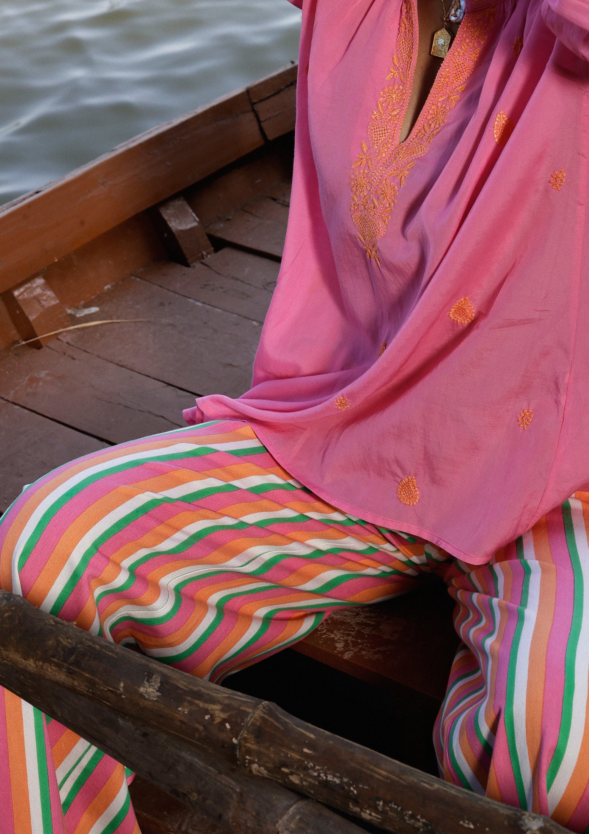 Amer Pants In Multicolour Stripes