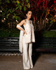 Ivory Sleeveless Short Kurta Set