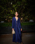 Navy Blue Patchwork Tunic Set