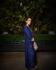 Navy Blue Patchwork Tunic Set