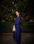 Navy Blue Patchwork Tunic Set