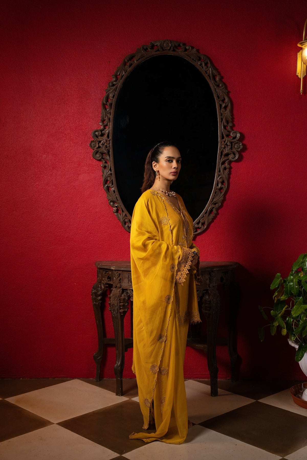 Sunshine Yellow Embroidered Short Kurta Set