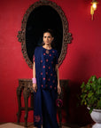 Celestial Blue Embroidered Short Kurta Set