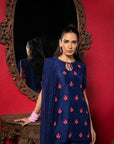 Celestial Blue Embroidered Short Kurta Set