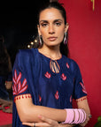 Celestial Blue Embroidered Short Kurta Set