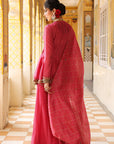 Ahista Pink Printed Angrakha Sharara Set