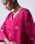 Ananyata Polka Dots Sheer Choga Kurta With Slip