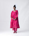 Ananyata Polka Dots Sheer Choga Kurta With Slip