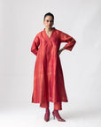 Ananyata Gradient Stripe V-Neck Tissue Kurta