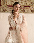 Beige Lucknowi Short Kurti With Sharara