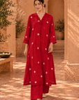 Red Bandhani Kurta