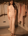Peach Chanderi Set