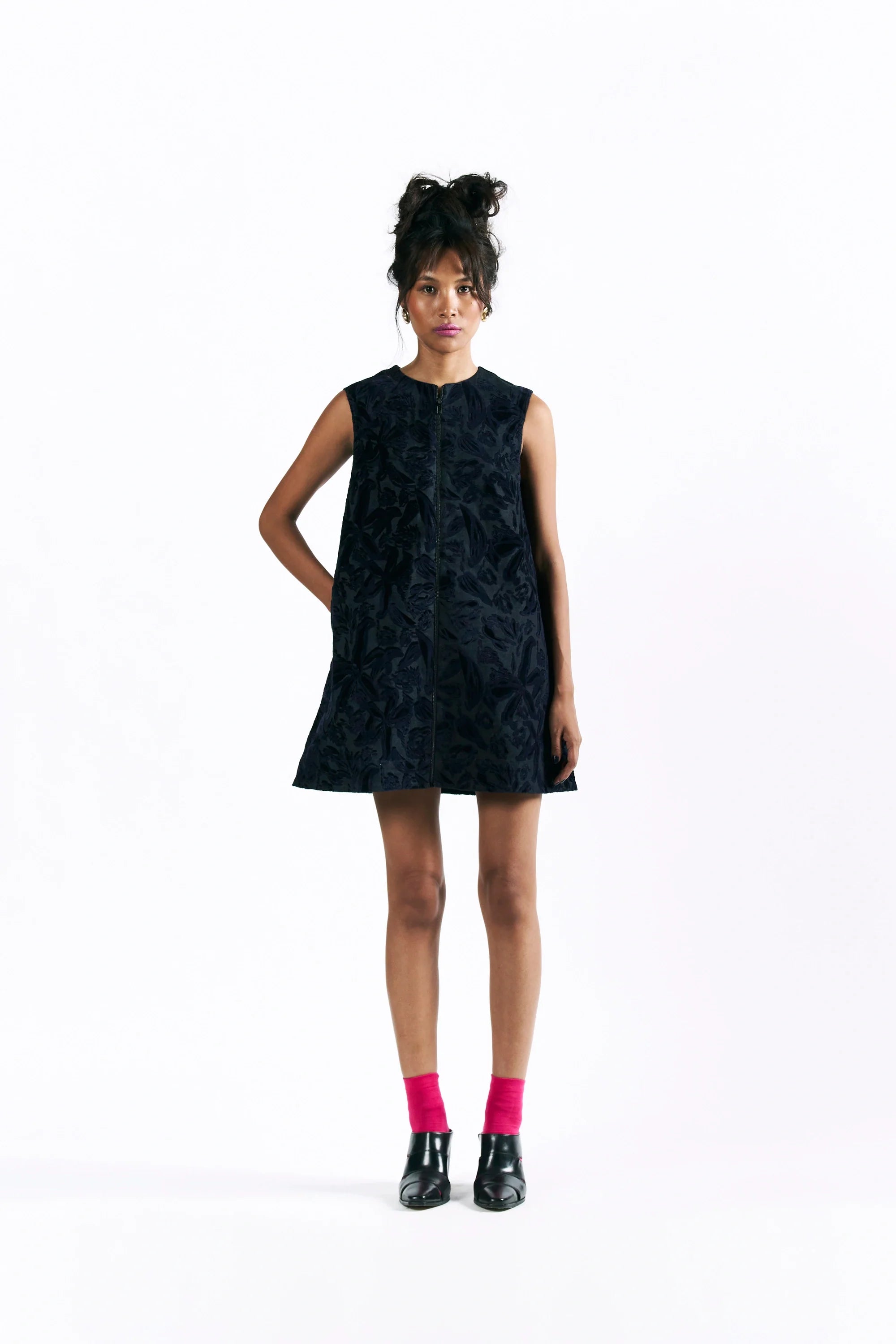Velvet Blossom Mini Dress
