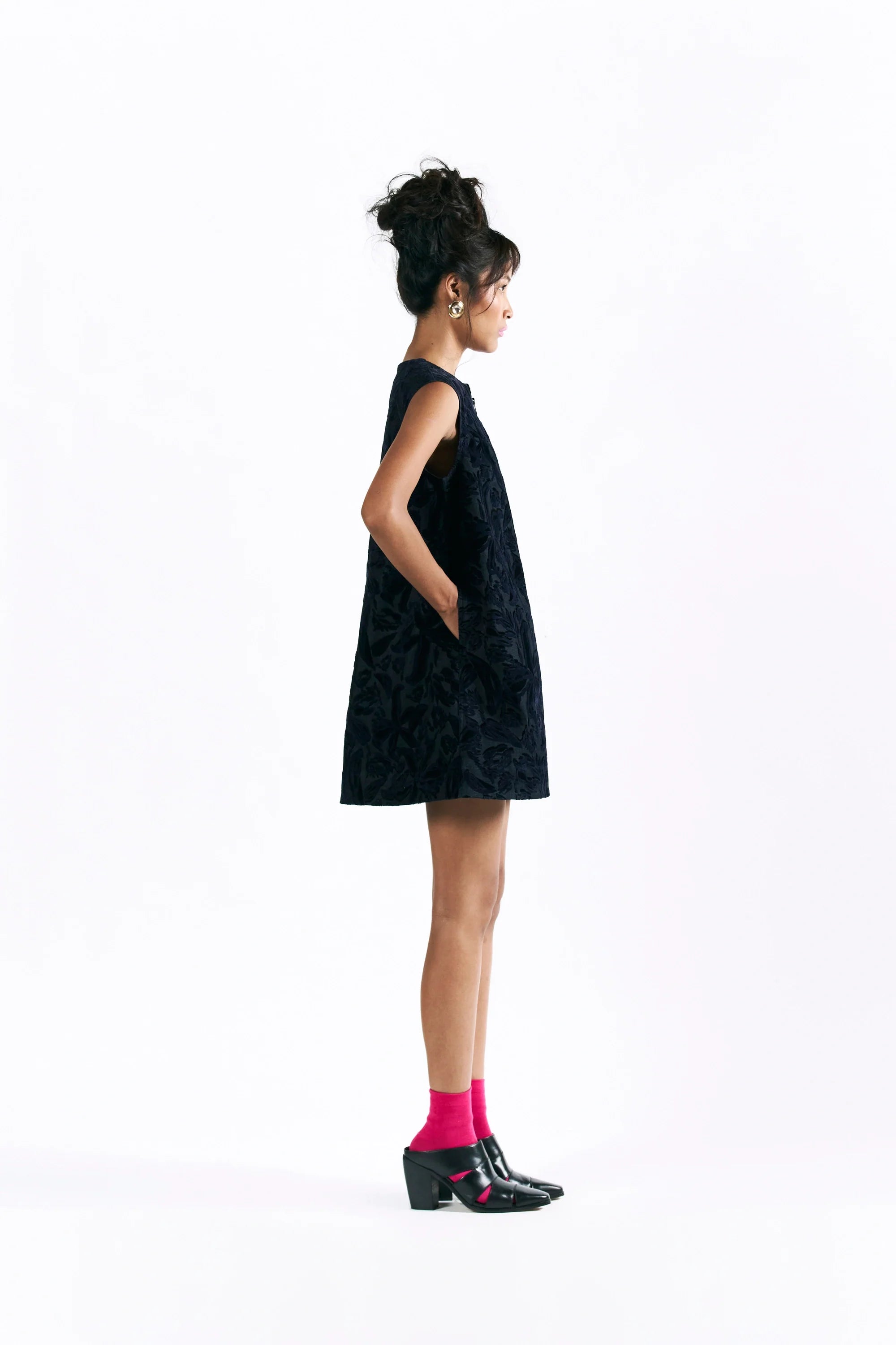 Velvet Blossom Mini Dress