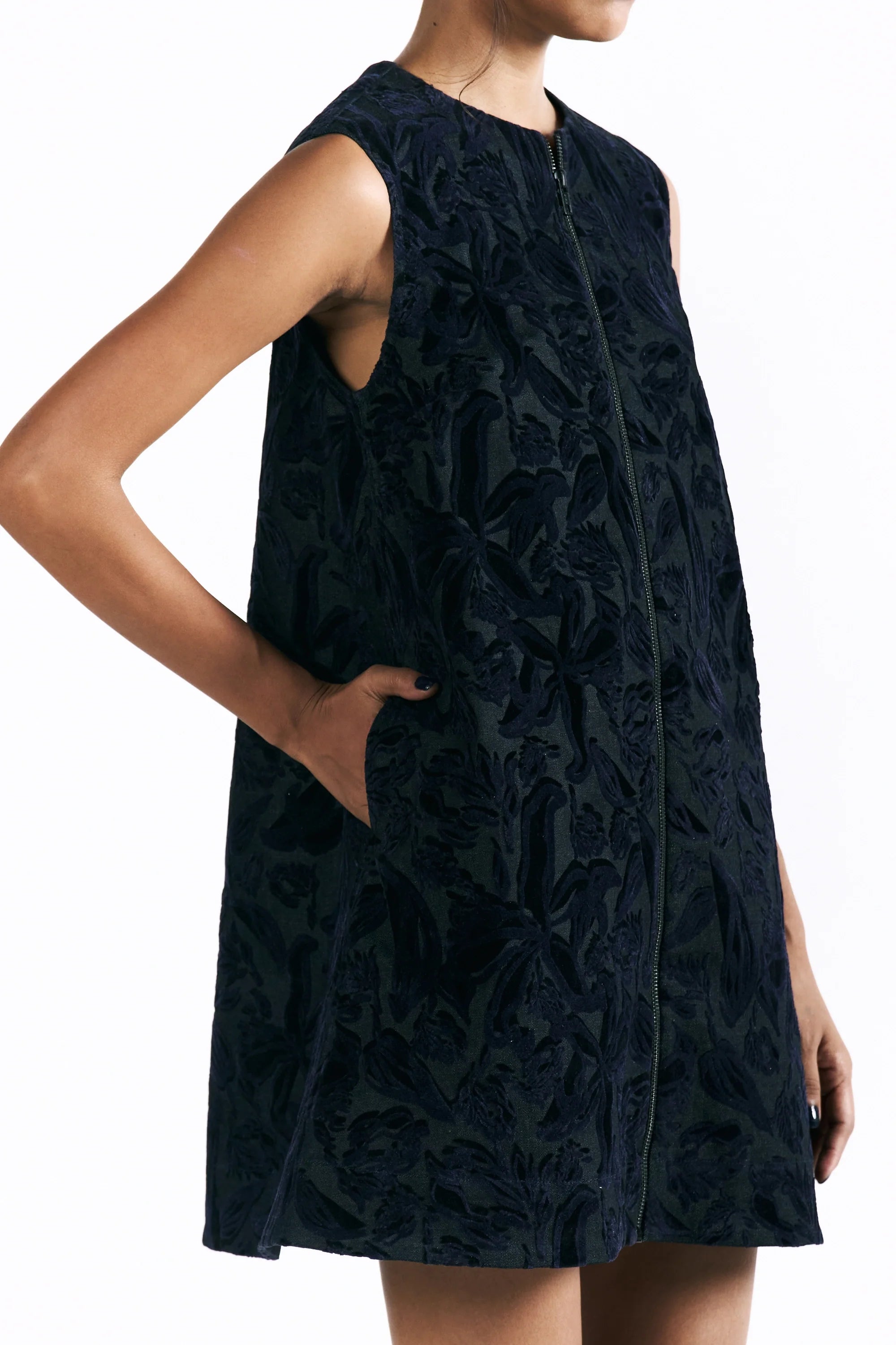 Velvet Blossom Mini Dress