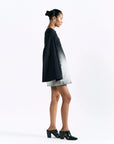 Midnight Wash Mini Cape Dress
