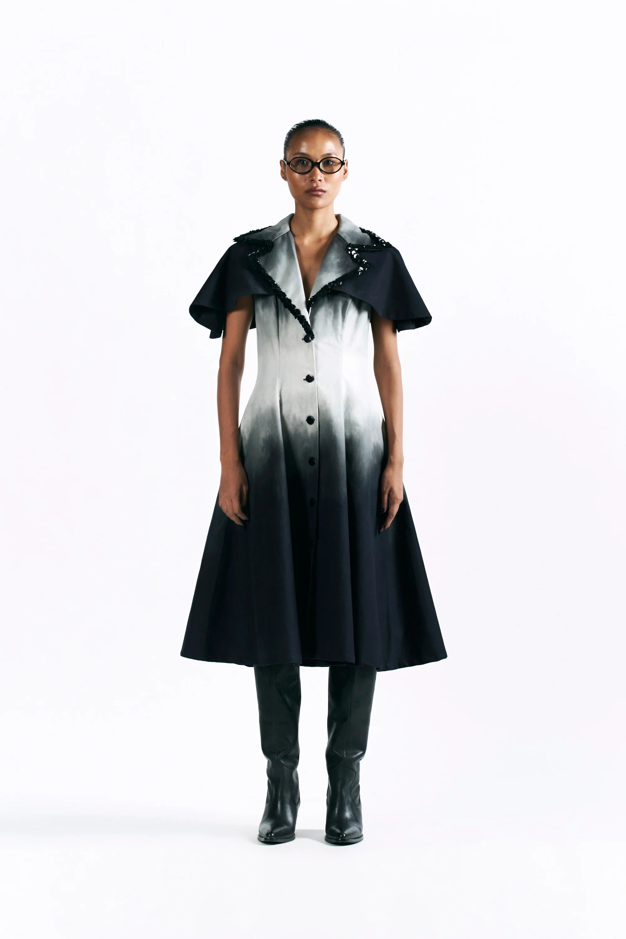 Midnight Wash Cape Dress