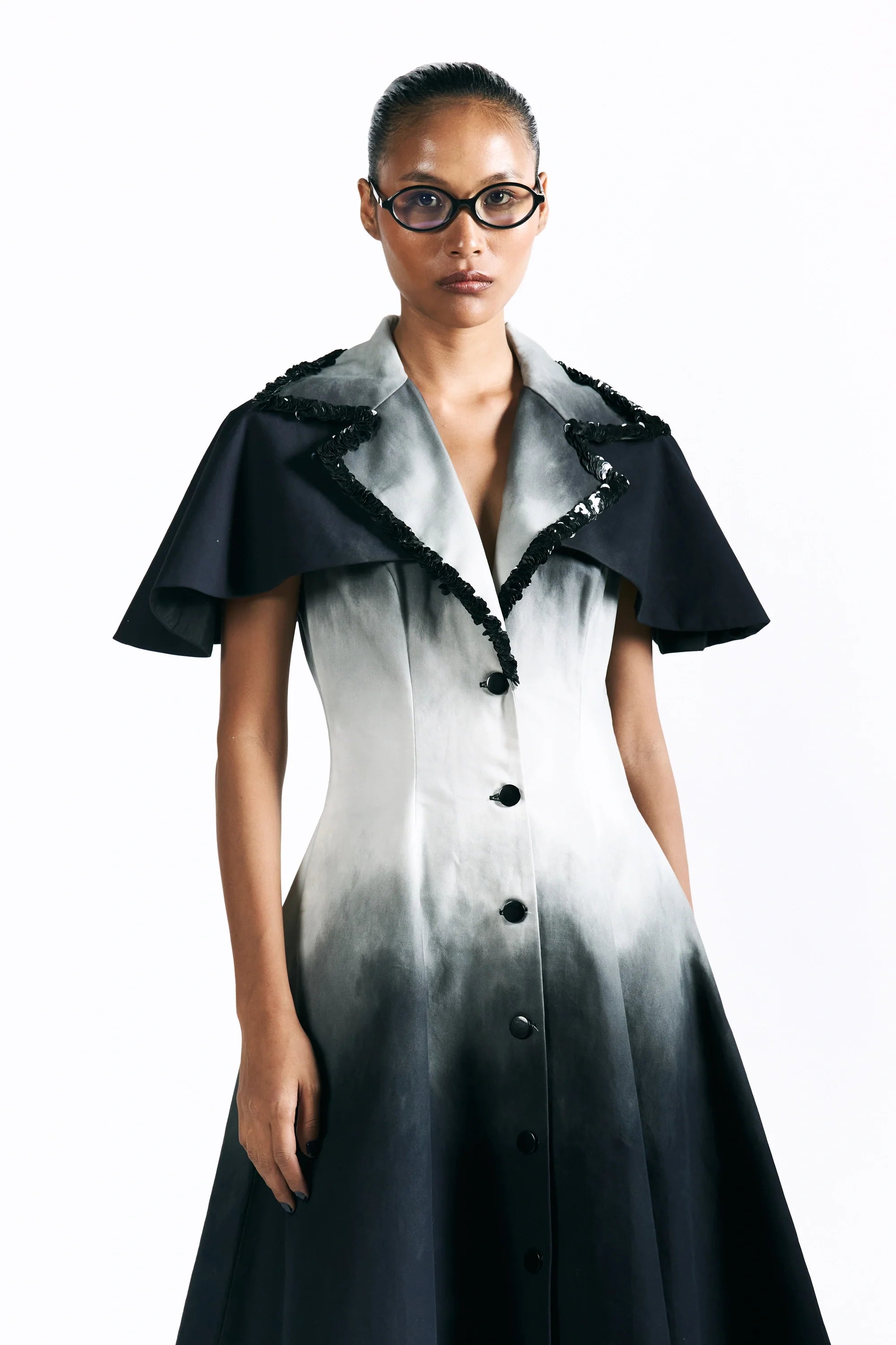 Midnight Wash Cape Dress