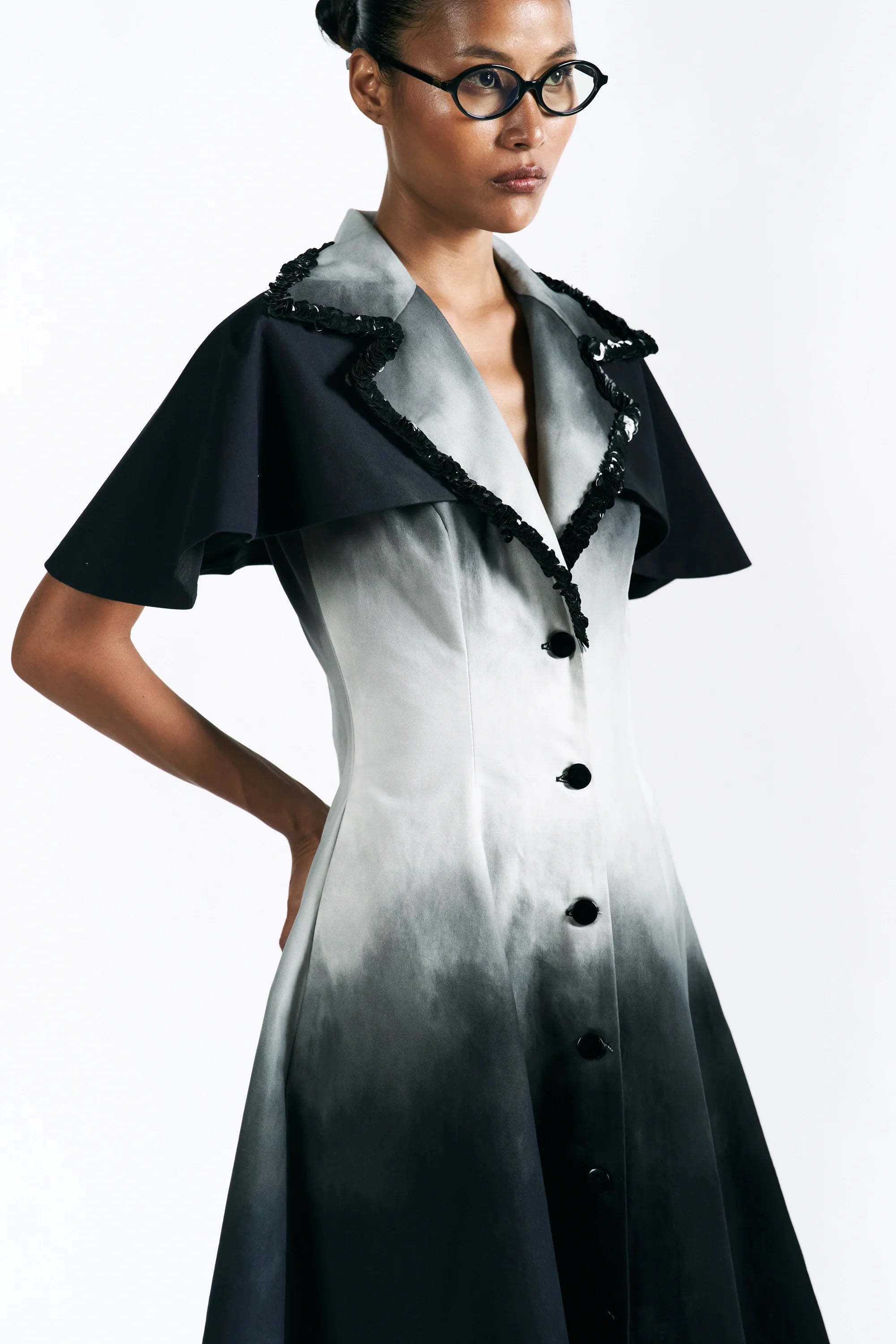 Midnight Wash Cape Dress