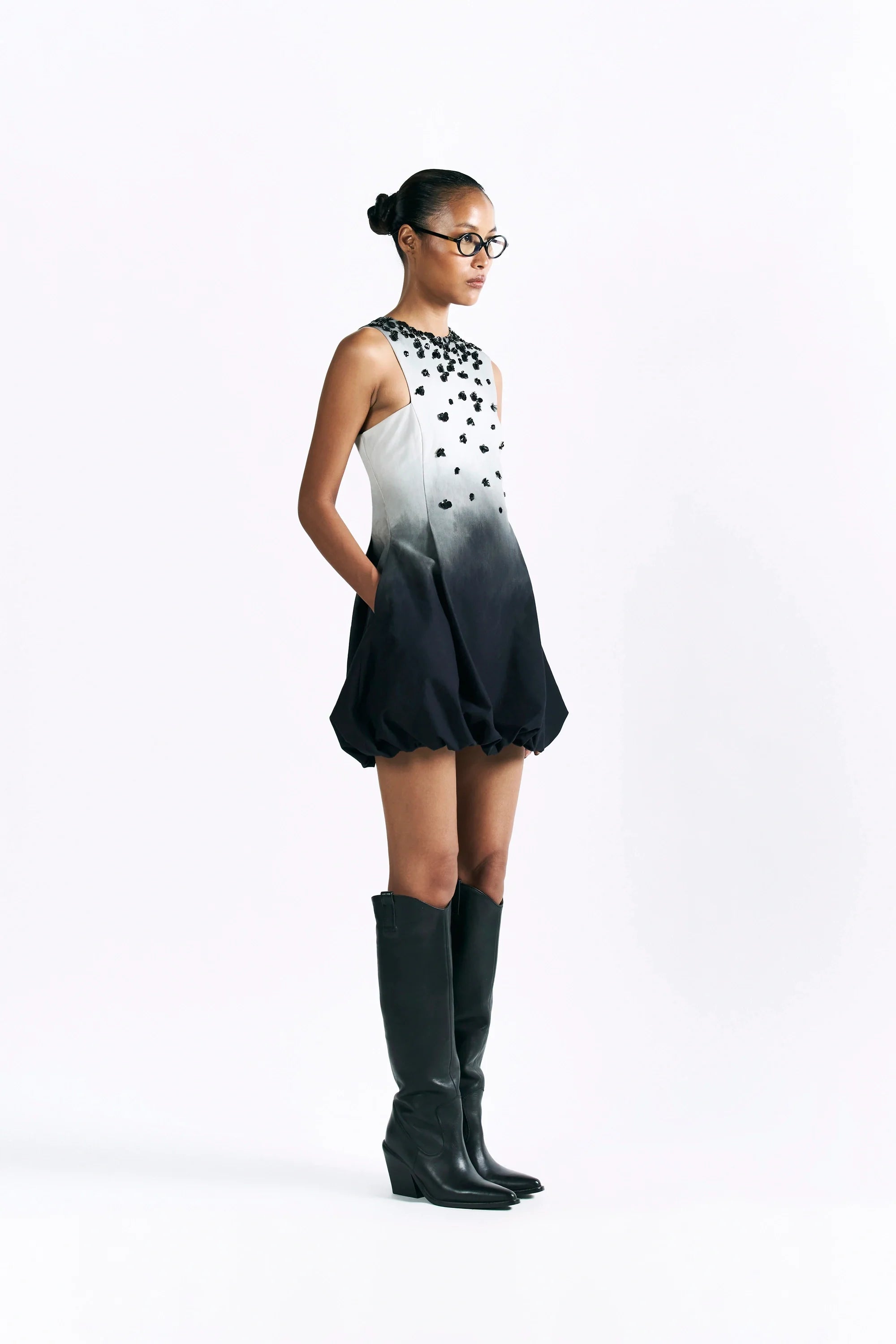Midnight Wash Balloon Dress