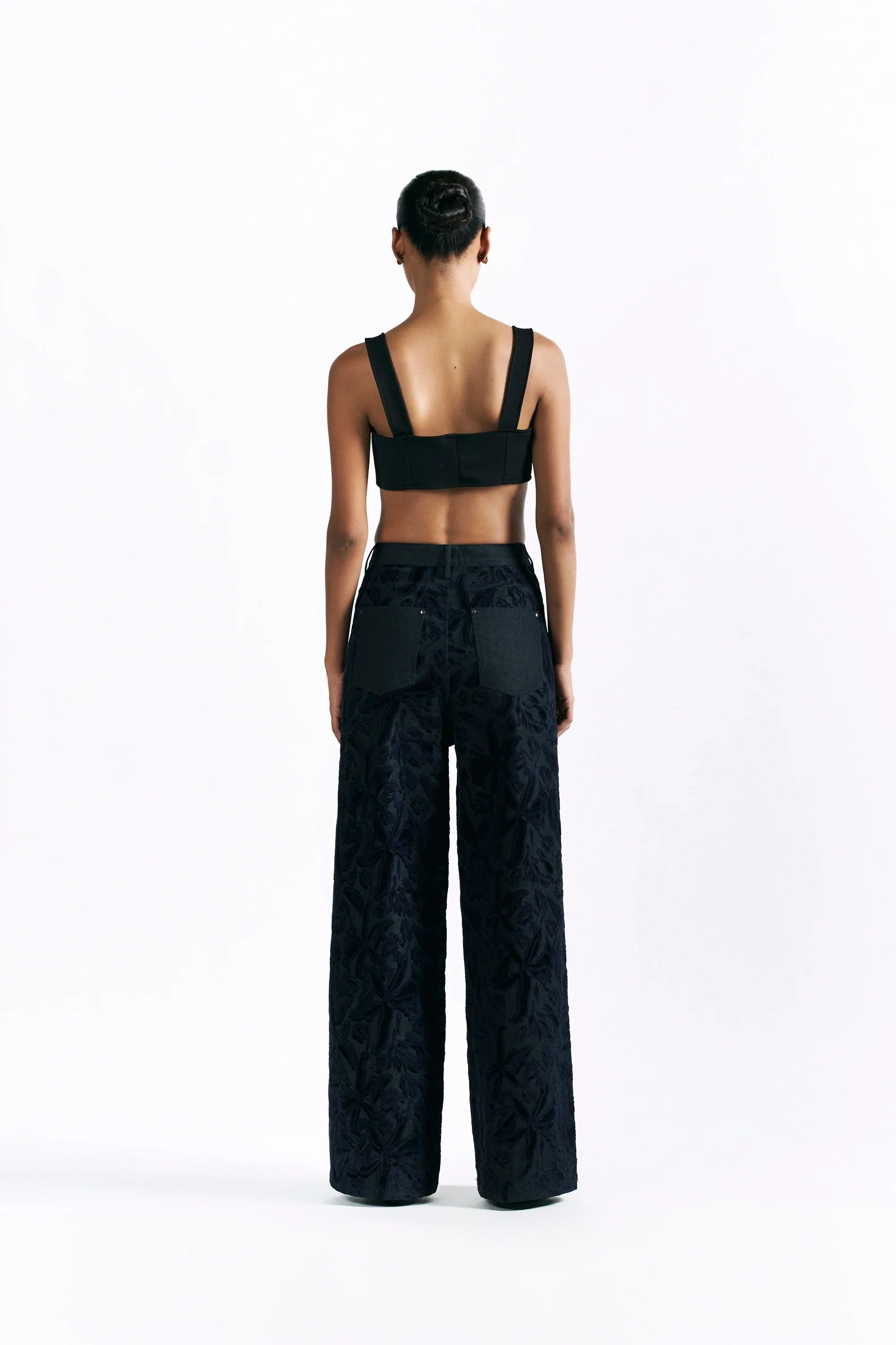 Velvet Blossom Straight Trousers