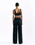 Velvet Blossom Straight Trousers