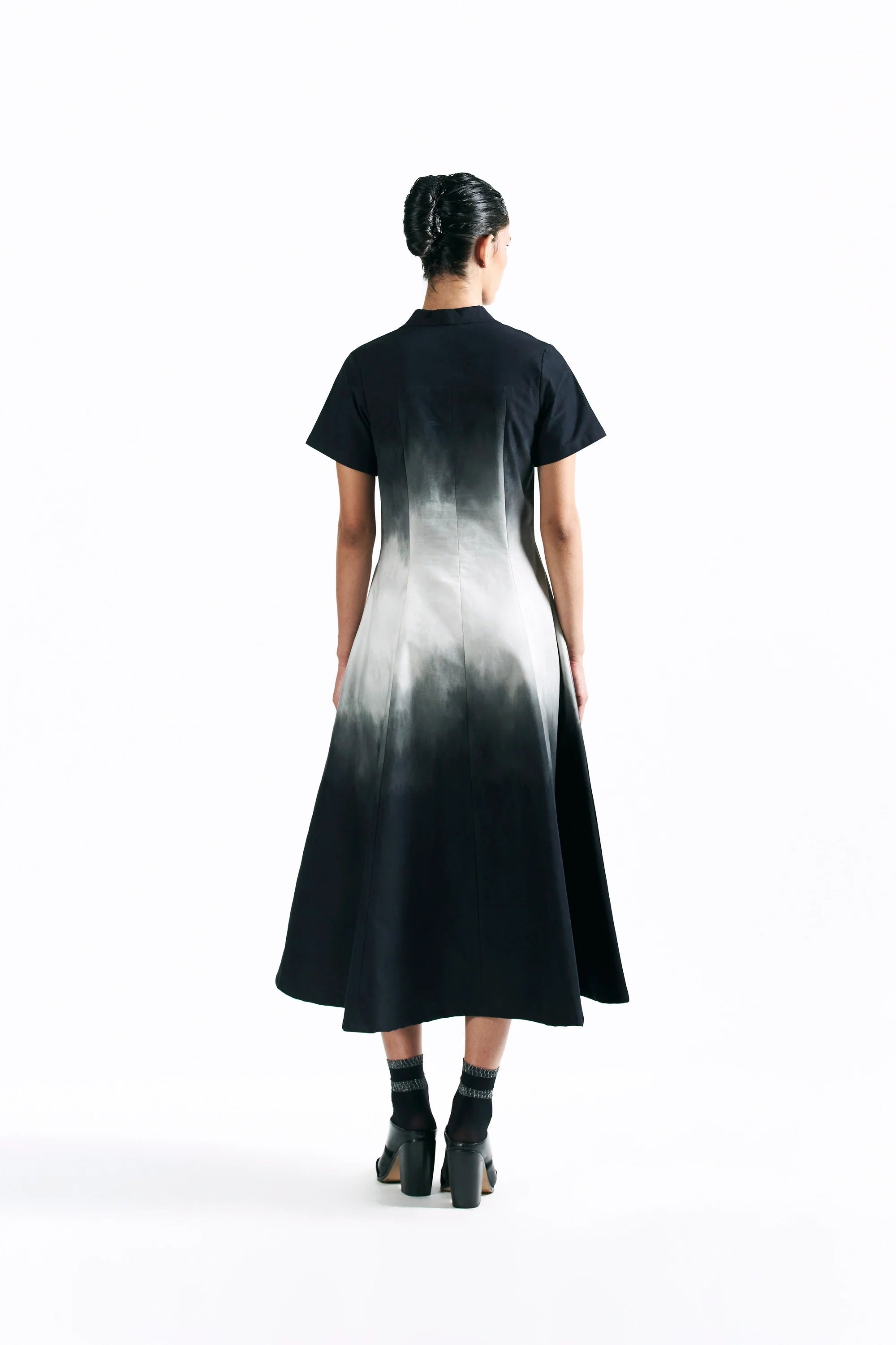 Midnight Wash Belted Midi Dress