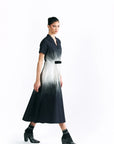 Midnight Wash Belted Midi Dress