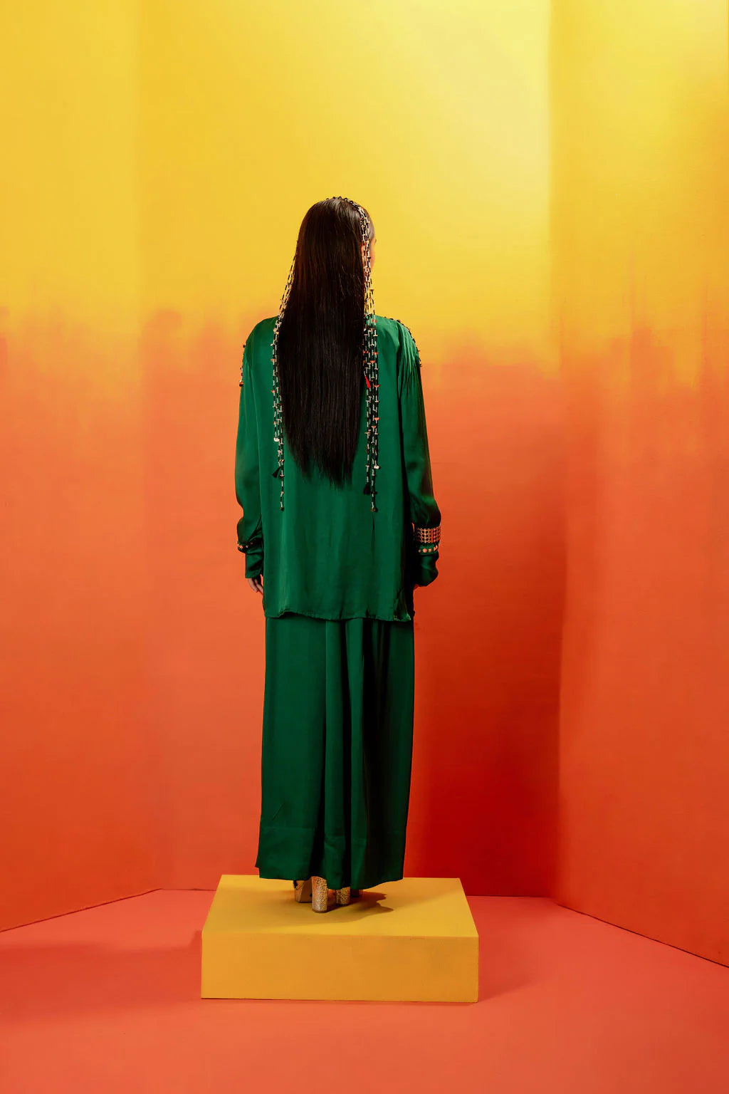 Jade Green Shirt (half star) + Oversize pants