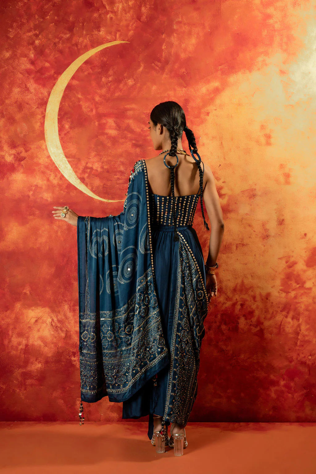 AJ. INDIGO SAREE