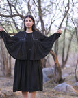 Belfast Black Organic Kala Cotton Mirror Work Kedia Blouse