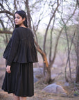 Belfast Black Organic Kala Cotton Mirror Work Kedia Blouse